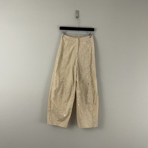 ATM Anthony Thomas Melillo Cotton Poplin Wide Leg Cropped Pants Size 2 - Picture 1 of 8